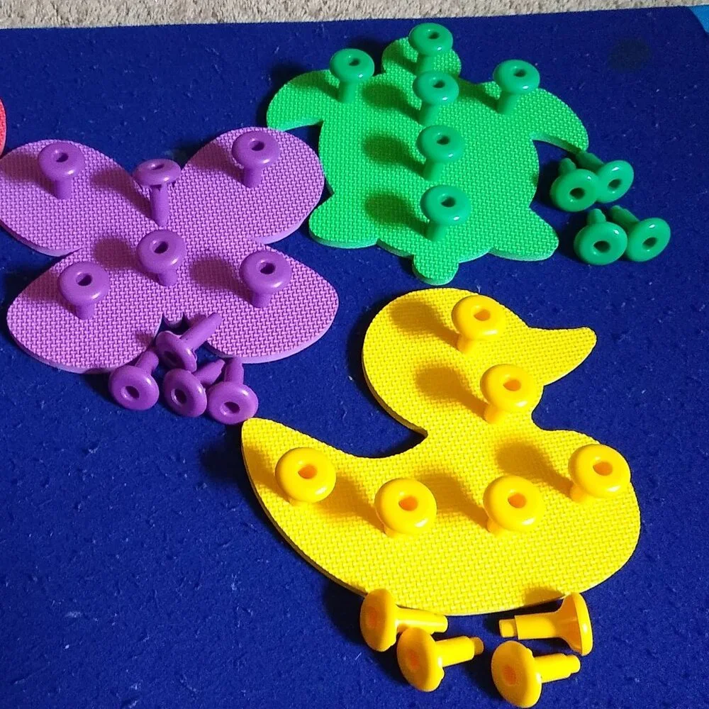 Excellerations Textured fun foam shapes butterfly heart boat duck … & peg 55 pc